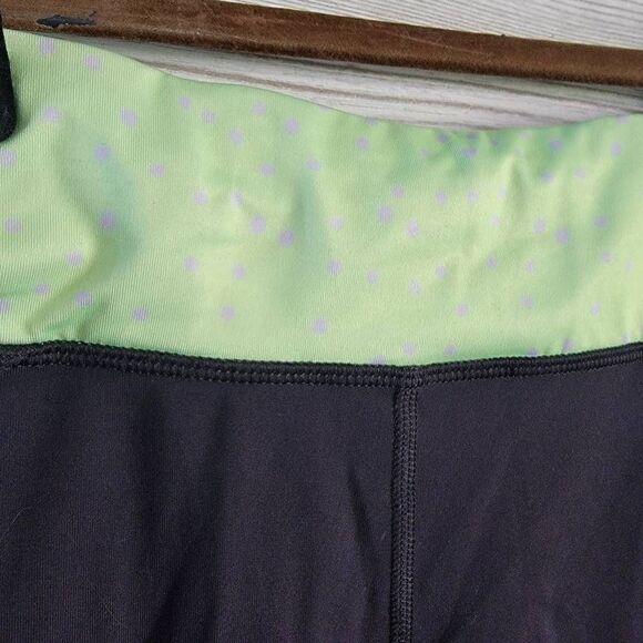 Lululemon Run: Pace Crop Leggings Running Workout SZ 4 Green Pokadot - Picture 2 of 6